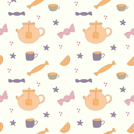 cozy elements warm safe light pattern setのイラスト素材