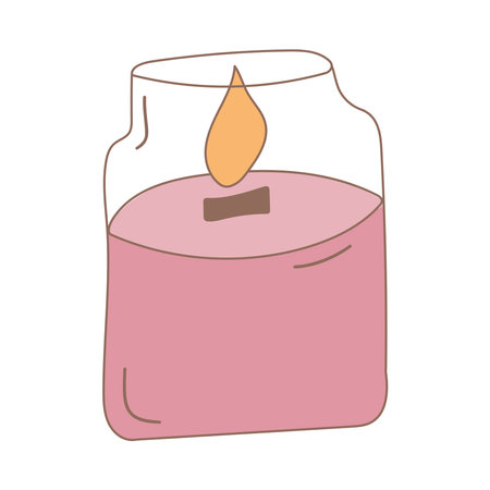 candle cozy home pink fire element iconのイラスト素材