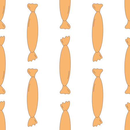 candy yellow wrapper sweet food background patternのイラスト素材