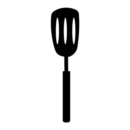 slotted kitchen spatula fry cook black whiteのイラスト素材