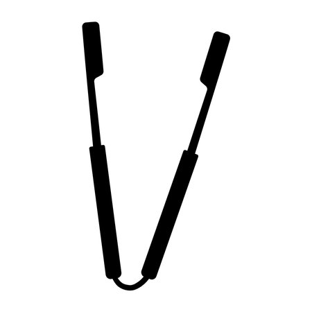 kitchen tongs cook black white element iconのイラスト素材