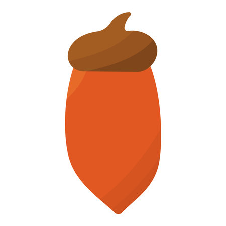 acorn walnut forest tree brown icon elementのイラスト素材
