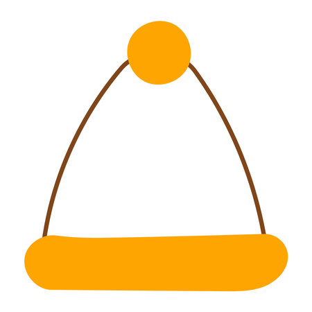 hat yellow line warm doodle icon elementのイラスト素材