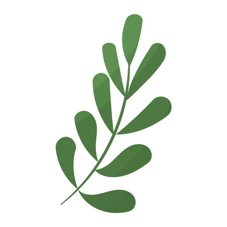 leaf branch autumn forest green icon elementのイラスト素材