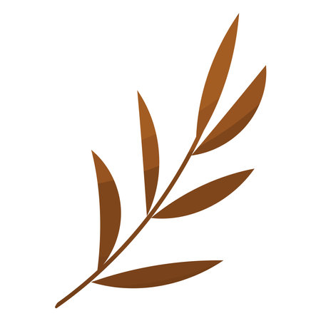 leaf branch autumn forest brown icon elementのイラスト素材