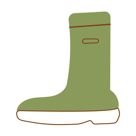 boot rubber green line pair elements iconのイラスト素材