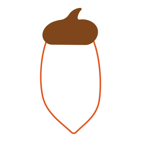 acorn walnut forest tree brown pattern lineのイラスト素材