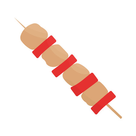 kebab meat skewer fry grill icon elementのイラスト素材