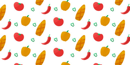 vegetables vitamins fresh garden pattern background textileのイラスト素材