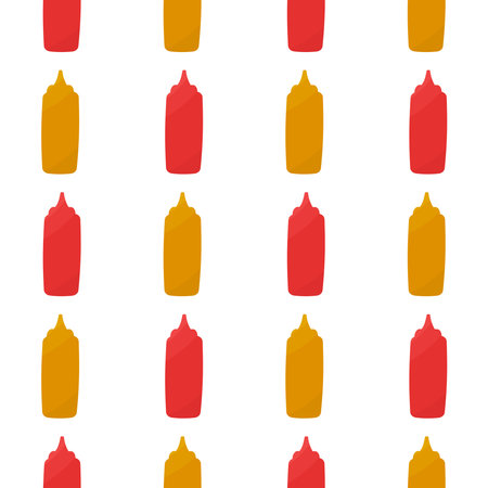 ketchup mustard sauce vector tasty pattern textileのイラスト素材
