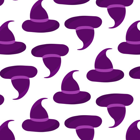 hat wizard witch halloween colored pattern textileのイラスト素材