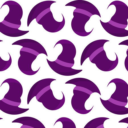 hat wizard witch halloween colored pattern textileのイラスト素材