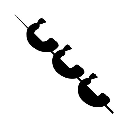 shrimp kebab bbq fry food icon blackのイラスト素材