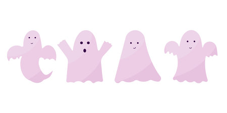 spook halloween scary scare autumn elements setのイラスト素材