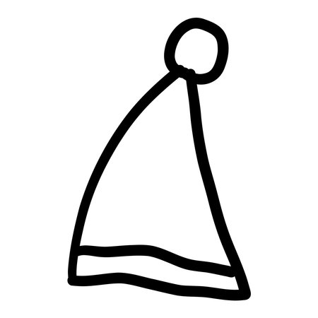 hat winter new year christmas doodle lineのイラスト素材