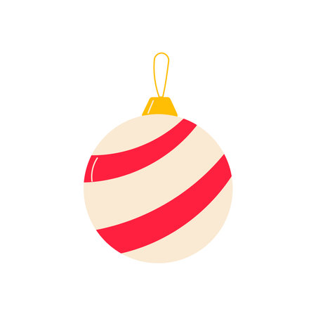 christmas toy ball round tree decoration iconのイラスト素材