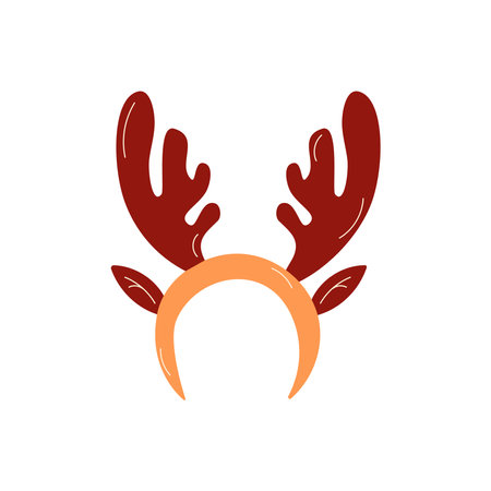 deer antler headband pattern christmas textile iのイラスト素材