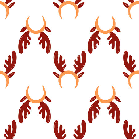 deer antler headband vector christmas pattern iのイラスト素材