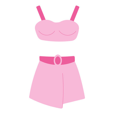 suit dress top clothing pink doll girlのイラスト素材