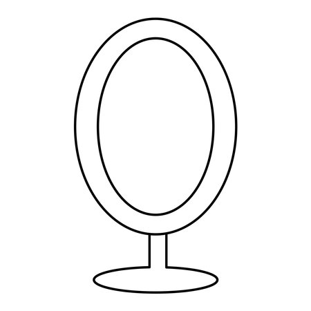 table mirror line doodle doll girl iconのイラスト素材