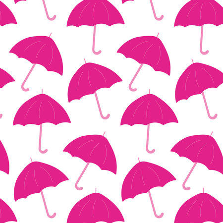 umbrella pink open accessory doll girl patternのイラスト素材