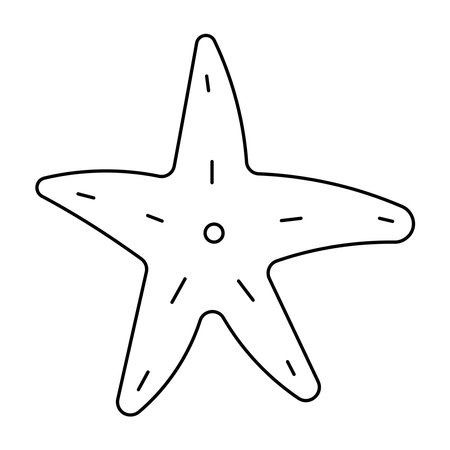 starfish ocean seafood line sea icon elementのイラスト素材