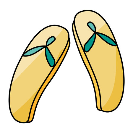 slippers flip flops summer beach shoes outdoorのイラスト素材