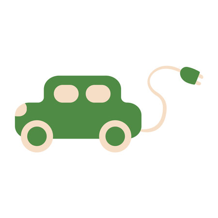 electric car charging eco bio icon element vector illustrationのイラスト素材