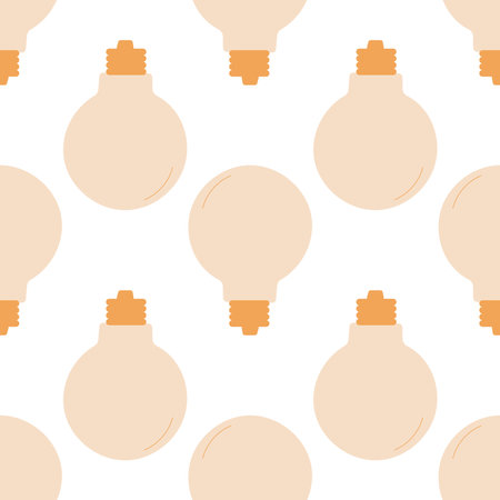 light bulb light eco zero wast safe save pattern textile background vector illustrationのイラスト素材