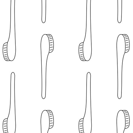 toothbrush eco recyclable wooden doodle line coloring teeth pattern textile background vector illustrationのイラスト素材