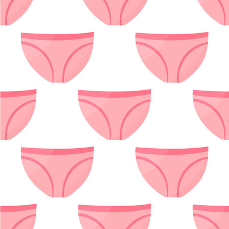 menstrual panties pink reusable eco pattern textile woman vector illustrationのイラスト素材
