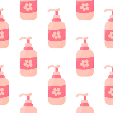 intimate soap liquid bottle dispenser flower woman pattern textile backgroundのイラスト素材