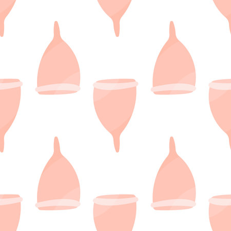 menstrual cup feminine hygiene zero wast eco bio pattern vector illustrationのイラスト素材