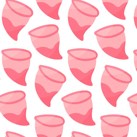 menstrual cup blood feminine hygiene zero waste eco bio pattern vectorのイラスト素材