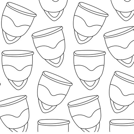 menstrual cup blood feminine hygiene zero waste eco bio pattern line doodleのイラスト素材