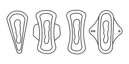 pads feminine hygiene cycle menstruation set elements line thong underpantsのイラスト素材