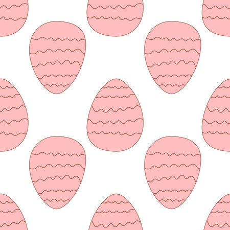 easter egg pattern hunting spring pattern textileのイラスト素材