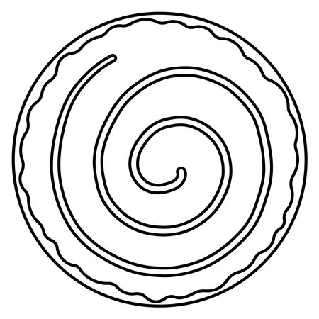 donut line doodle coloring day chocolate cream food icon element vectorのイラスト素材