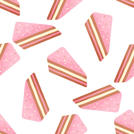 cake chocolate day birthday candle pattern textile piece Vector illustrationのイラスト素材