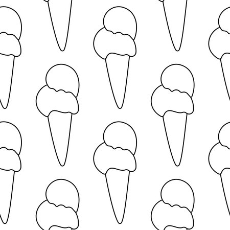 ice cream summer heat chocolate pattern lineのイラスト素材