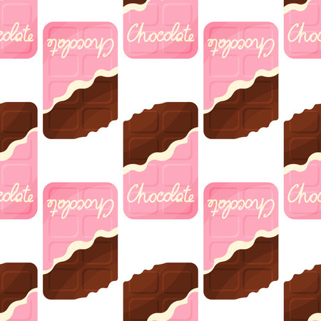 chocolate day tile packaging gift pattern textileのイラスト素材