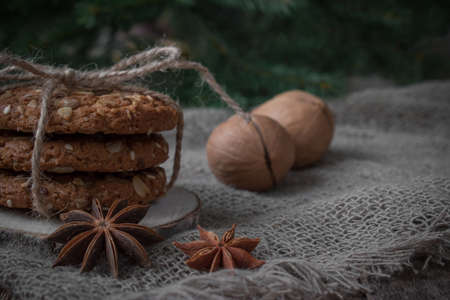 Happy New year 2021 background. Christmas. Christmas card. The view from the top. Space for text.の写真素材