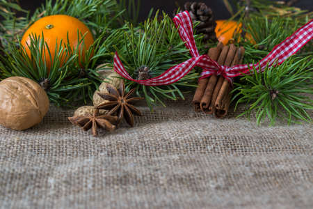 Christmas card. happy new year. A festive banner.の写真素材
