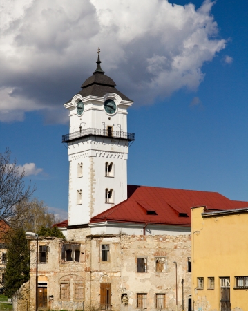 Old church against dramatic skyの写真素材