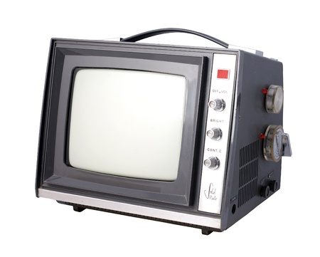 Vintage Tv set in angle view                    
