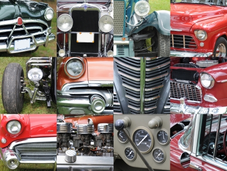Vintage Car Details   Collageのeditorial素材