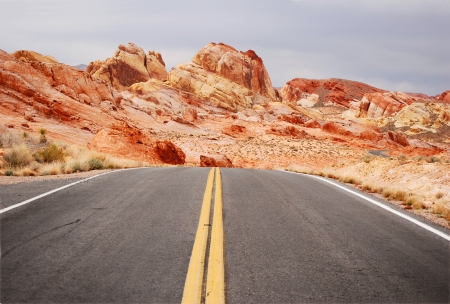 Driving in Valley Of Fireの写真素材