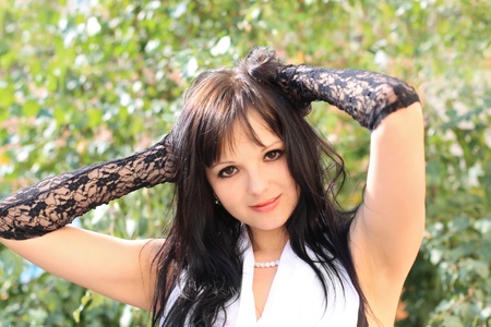 Portrait of the beautiful young womanの写真素材