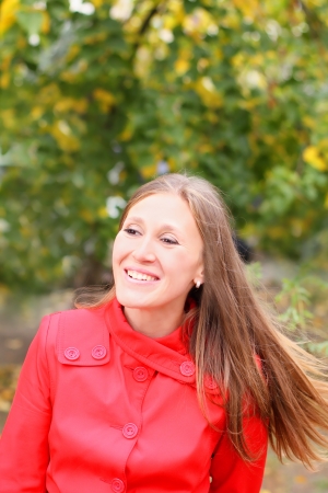 Portrait of the happy laughing womanの写真素材