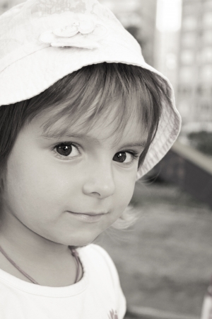 Portrait of the lovely little girlの写真素材